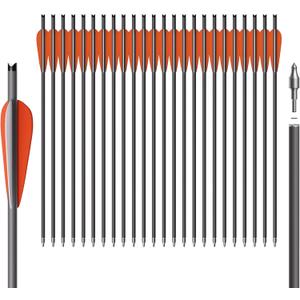 24Pcs 20 Inch Crossbow Bolt,Hunting Carbon Arrows for Outdoor Target Practice
