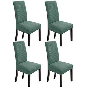 NORTHERN BROTHERS Dining Chair Covers Stretch Chair Slipcovers, 4 Pack Slip Covers for a Dining Chair Removable Washable Parsons Kitchen Chair Covers, Dark Cyan