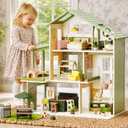 Tiny Land Wooden Doll House, Modern Family Dollhouse with Realistic Design, 27 x 24 x 12 inches