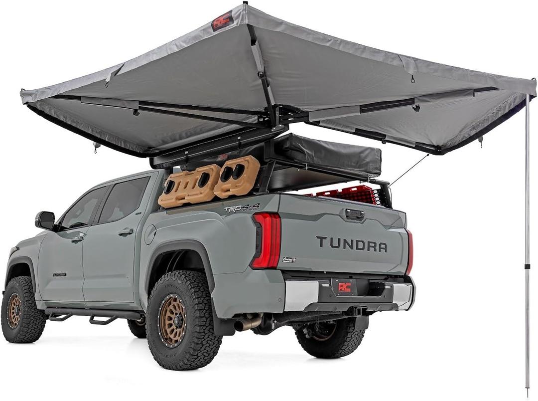 Rough Country 270-Degree Awning - Fits Drivers Side, Full Coverage Shade for Trucks, SUVs, and Off-Road Vehicles, Durable, Weather-Resistant