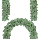 Eucalyptus Garland,Artificial Eucalyptus Leaves Table Greenery Garland Wreath Vines for Wedding Party Table Fireplace Bedroom Wall Decor, PAck Of 2