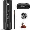 High-Speed Electric Burr Coffee Grinder, 1600mAh Rechargeable Battery Coffee Mill, Stainless Steel Burrs, 40 Settings for Pour-Over to Espresso, Cordless & Portable for Camping, Travel & More – Black