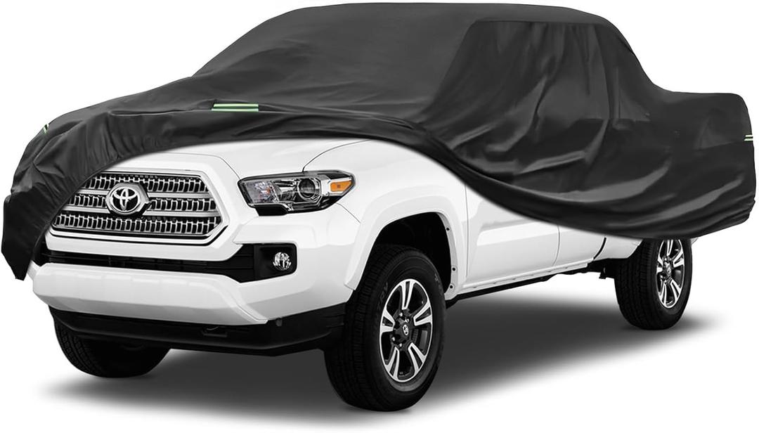 Truck Cover Waterproof All Weather - Heavy Duty Pickup Truck Cover Outdoor Indoor Rain UV Protection Universal Fit Length Up to 209 inches Black