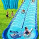 Slip and Water Slide for Kids and Adults Backyard with Extra-Large Inflatable Guard Rails and Dual Way Water Sprayers,Heavy Duty and Extra Long Design with Two Inflatable Bodyboards