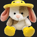 Holiday Home Spring Raindrop Bunny with Hat - Yellow