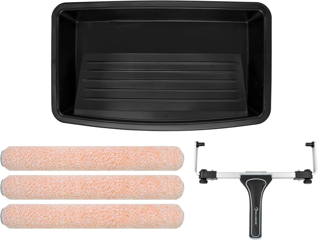 ROLLINGDOG 5PC 18 Inch Paint Roller Kit -18 Paint Tray, Wide Paint Roller 18 Inch Kit, Microfiber Roller Sleeves(Pack of 3) ROLLINGDOG 5PC 18 Inch Paint Roller Kit -18 Paint Tray, Wide Paint Roller 18 Inch Kit, Microfiber Roller Sleeves(Pack of 3)