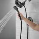Delta Arvo 14 Series Matte Black Shower Faucet Set with In2ition 2-in-1 Dual Shower Head with HandHeld Spray Combo, Valve Trim Kit, Matte Black 142840-BL-I (Valve Included)