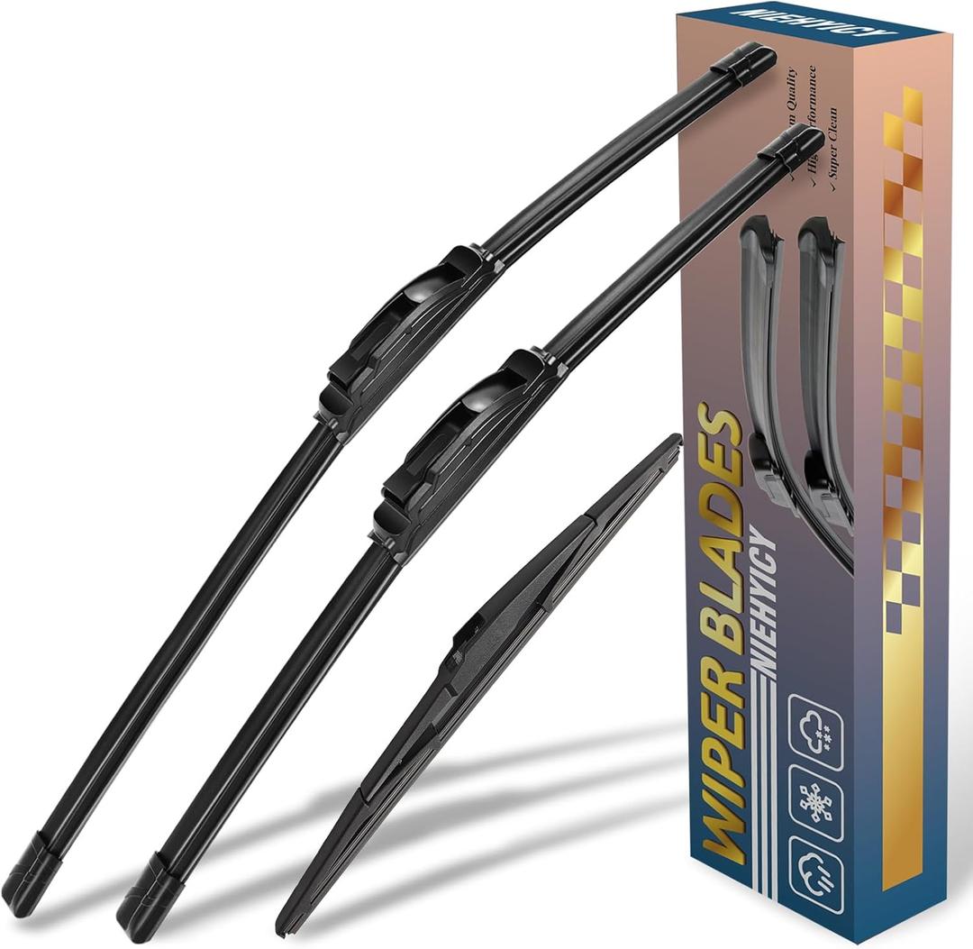 3Pcs Windshield Wiper Blades for Mazda 3 2014 2015 2016 2017 2018, Original Equipment Replacement Automotive Windshield Wiper Blades for My Car - 24"/18"/12" (Set of 3) U/J HOOK