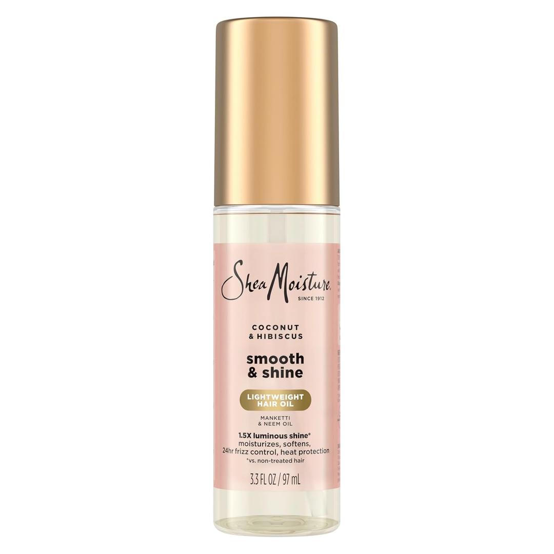 Shea Moisture Coconut & Hibiscus Smooth & Shine Oil Coconut & Hibiscus Softens And Hydrates Hair With Manketti And Coconut Oil For A Lightweight Texture 3.3 Fl Oz