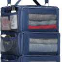 Suitcase Organizer Travel Bags Organizer for Luggage Compression Hanging Packing Cubes for Travel Carry on Closet (Bag Only) (Small, Dark Blue)