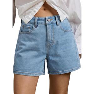 Sidefeel Women's Jean Shorts High Waisted Stretchy Casual Side Seam Denim Shorts