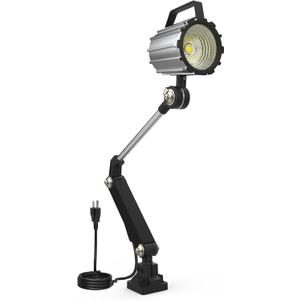Cob Led Machine Light, 18W Swing arm Machine Work Light, 1800 Lumens Flexible Milling Work Lighting for Wood Lathe Drill Press, 110-220v (fix Light)
