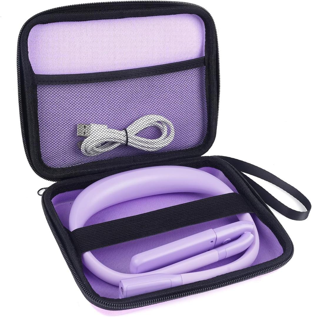 Mothers Day Gifts for Mom Wife: Purple Neck Light with Storage Case for Book Lovers Knitters Crafters, 10-80Hrs Eye-friendly Rechargeable Book Reading Lamp Knitting Crochet Craft Light Sewing Supplies