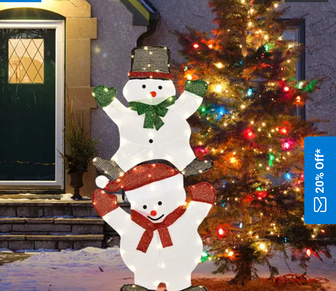 54 Inch Snowman Xmas Decorations with UL Certified Plug - White