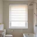 Roller Blinds Light Filtering Privacy Day Night Blinds with Install Accessories Blackout Window Curtain for Nursery Bedroom Travel Rv Car, White