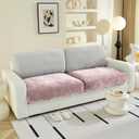 Large Backrest Cushion Covers Super Stretch for 2 Couch Back Cushions, Featuring Chenille Yarn (Softer Version, 2PC, Pink)