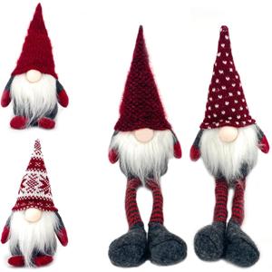 4PCS Needle Christmas Gnome Plush Woven Santa Claus, Handmade, Table Decorations, Home Decorations, Fireplace Decorations, Christmas Decorations (red Long Legs Mixed)