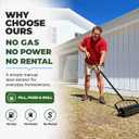 Manual Roller Lawn Aerator with Pre-Attached Spikes, Easy-to-Assemble
