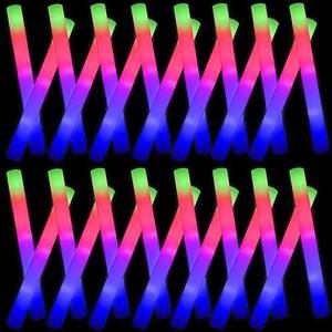 Taotuo Glow Stick Bulk 102PCS Led Foam Glow Sticks,Glow in The Dark Party Supplies with 3 Flashing Modes,Light up Foam Sticks for Wedding,Halloween, Christmas, Concerts, Birthday