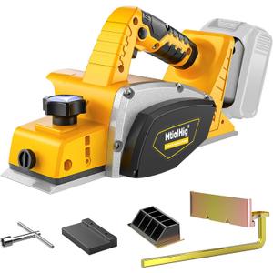 Cordless Electric Hand Planer: 3-1/4-Inch Handheld Planer Compatible with Dewalt 20V Battery (No Battery) - 15000 RPM Power Wood Planer for Woodworking, Carpentry, and Home DIY
