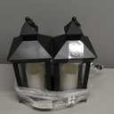 Bright Zeal 2Pack 14" Decorative Candle Lantern Black Outdoor Lanterns with Timer Candles  IP44 Waterproof Vintage Lanterns Battery Powered LED Decorative for Wedding  Warm White Hanging Wall