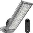100W LED Flood Lights Outdoor with Photocell & Remote, 14000lm Dusk to Dawn LED Parking Lot Light, 6500K Daylight Security Light, IP67 Waterproof Stadium Lights for Garten Yard