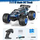 Remote Control Car, 1:18 Rc Cars, All-Terrain RC Truck with LED Light, 20KM/H, Rechargeable, 2WD, 2.4GHz, Sturdy PVC Shell, Remote Control Truck for Boys 4-7 8-12, Beginner