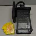 Outdoor Wall Lights Exterior Black Outdoor Light Fixtures Wall Mount with Water Ripple Glass Waterproof Anti-Rust Outside Wall Sconce Porch Lights for House Garage Doorway (15 inch)