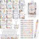 Dispowreath 80 Pcs Christian Gifts Bulk for Women Mother's Day Bible Verse Notebooks Ballpoint Pens Keychains with Organza Bags Inspirational Religious Scripture Gifts for Church Prayers Party Favors