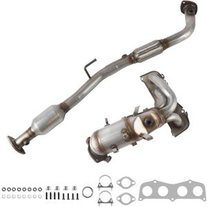 Front & Rear Catalytic Converter Compatible with 2002 2003 2004 2005 2006 Toyota Camry/Solara 2.4L L4, Catalytic Convertor EPA Compliant 674-811 16384