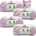 Chenillique XL Plush Chenille Yarn  4-Pack (352 Yards / 400 g)  Variegated Super Bulky Yarn for Plushies, Blankets, Amigurumi & Accessories - Dusky Rose