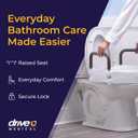 Drive Medical 2-in-1 Raised Toilet Seat with Removable Padded Arms Raised Toilet Seat Offers Removable Padded Arms and Secure Locking Attachment for Standard Toilets and Safety,  Capacity: 300 lbs