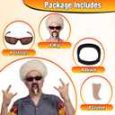 Short Blonde Wig with Glass and Goatee for Halloween Cosplay Party