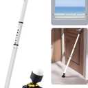 Heavy Duty Sliding Door Security Bar, Adjustable 23"-47" Security Window Stopper Jammer for Home & Travel, Door Lock Stick Bar with Anti-Slip 360 Base Fits All Floors, Hotel/Apartment Safety Device (1 Pack)