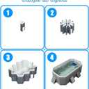 Buric Foldable Pool Non-Inflatable Swimming Pool for Family Adults Hard Plastic Shell Collapsible Rectangle Swimming Pool for Outside Backyard Portable Pet Dog Pool (118.11 in)