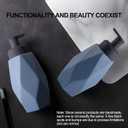 LuxFlowing Foaming Soap Dispenser with Pump, Small Ceramic Simple Geometric Style Cute Lotion Dispenser for Kitchen Sink, Bathroom 