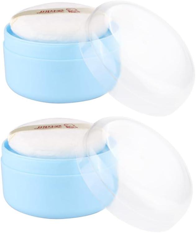 2 Set Body Powder Puff and Container Empty Body Powder Container for Body Powder for Women Baby Powder Dispenser