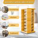 7-Tier Bamboo Tumbler Lid Organizer for kitchen Cabinet - Water bottle lid Organizer for cabinet - Vertical Coffee Lid Storage Organization - Tumbler Lid Storage Rack