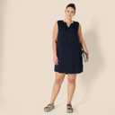 Amazon Essentials Women's Sleeveless Woven Shift Dress (Medium, Navy)
