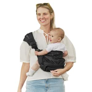 KIDIRA 2025 New Toddler Carrier Newborn to Toddler (12-36 lbs), Portable Non-Slip Hip Baby Holder with Protective Mesh and Adjustable Padded Shoulder Strap (Carbon Black)