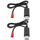 Micro Traders 2PCS 3.7V Li-po Battery USB Charger Cable JST Female Plug for RC Drone Quadcopter Battery Compatible with Syma S39 S32 S032 S032G S029G S027G