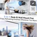 DIGIX Rechargeable USB Desk Fan for Bedroom, 100 Speeds, 360 Rotation, Wall Mounted Design Small Portable Table Fan with LED Display, Quiet Personal Desktop Cooling Fans for Home Office (Black)