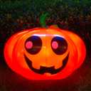 Thanksgiving Party Decorations Inflatable Pumpkin Shape Remote Control Led 23 Inches Pumpkin for halloween Holiday Outdoor Yard Indoor Hanging Decorations with Waterproof Multicolor (23" Cute Pumpkin)