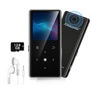 128GB MP3 Player with Bluetooth 5.2, AiMoonsa Music Player with Built-in HD Speaker, FM Radio, Voice Recorder, HiFi Sound, E-Book Function, Earphones Included