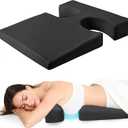 Breast Pillow for Sleeping, Bolster T-Wedge Cushion Massage for Bust Sizes (AA-D), Comfort Bolster Wedge, Chest Massage Table Prone Pillow for SPA, Memory Foam, Black