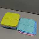 4 Pcs Snack Box Containers Set, Reusable 4 Compartment Lunchable Container with 2Pcs Sauce Containers, Stackable BPA-Free Bento Box for School, Work, Travel (4 Color)