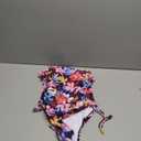 Yonique Women Strapless One Piece Swimsuit Tummy Control Bandeau Bathing Suit Cheeky Swimwear (Medium, Colorful Leaves)