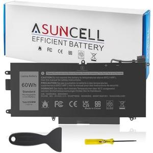 ASUNCELL 60Wh K5XWW Battery for Dell Latitude 5289 7389 7390 2-in-1 Series Notebook L3180 P29S001 P29S002 Laptop 6CYH6 71TG4 725KY J0PGR N18GG, 7.6V 3-Cell (NOT fits for Latitude 7390 Series)