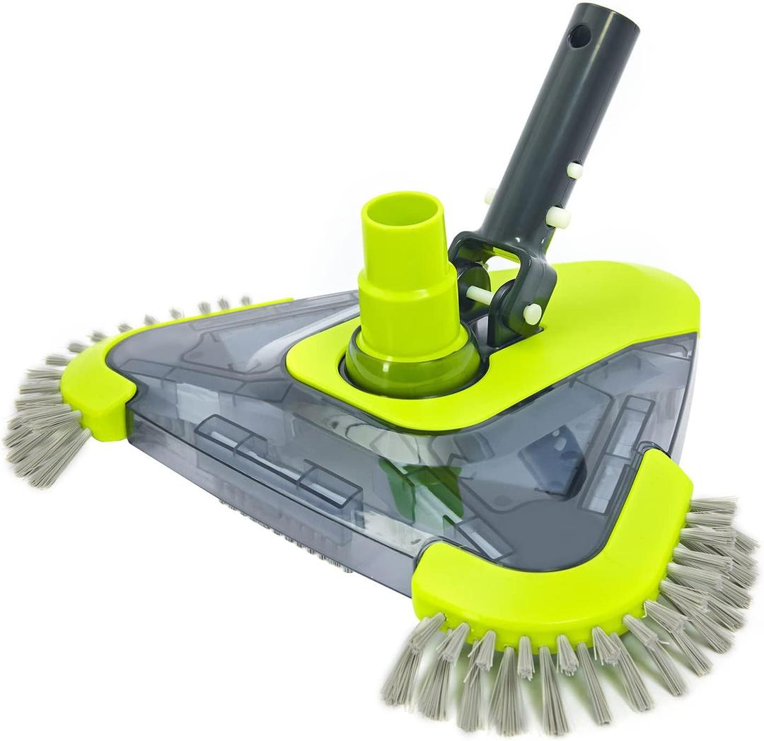 Sepetrel Upgrade Pool Vacuum Head with Side Brush & Universal Rotatable Hose Adapter, Weighted Triangular Shape(Safe for Vinyl Liner Pool)