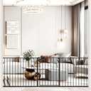 DEARBB Triple Lock Baby Gate for Stairs Doorways and House 31" to 86" Extra Wide Pressure Mounted Easy Walk Through Auto Close Safety Pet Gate Black 76.77-86.22"